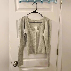 Cato NWT Size XS Grey Long Sleeve T Shirt Buttons Slim Fit Sweater #Q369
